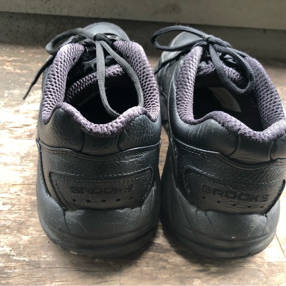 Brooks Addiction Walker Mens Black Leather Running Shoes Sneakers Size 10.5(2E) - Picture 6 of 10